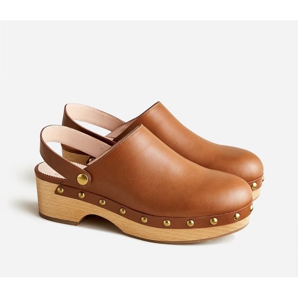 J. Crew Shoes - J.Crew Convertible Leather Clogs Womens Sz 9.5 Cognac Brown Boho Casual Shoes